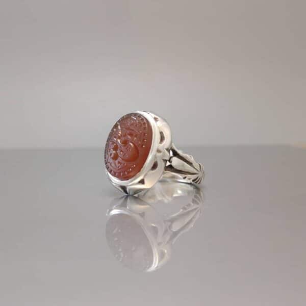 عقيق يمني احمر بنقش "حسبي ا…" 5