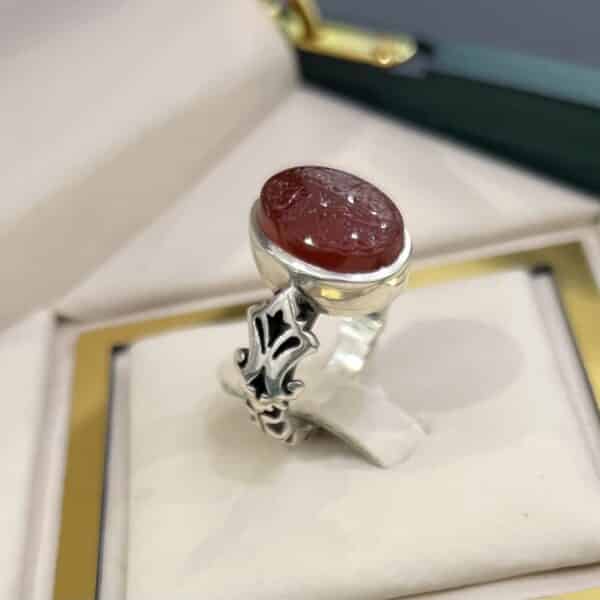 خاتم عقيق يمني احمر 92 Red Agate