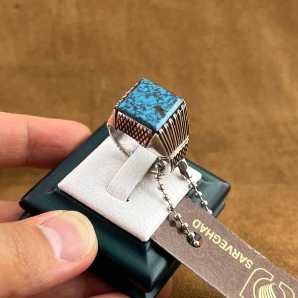 خاتم فضة بفيروز نيشابوري